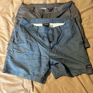 Patagonia Men's Shorts in Gray and Blue - Lot of 2
